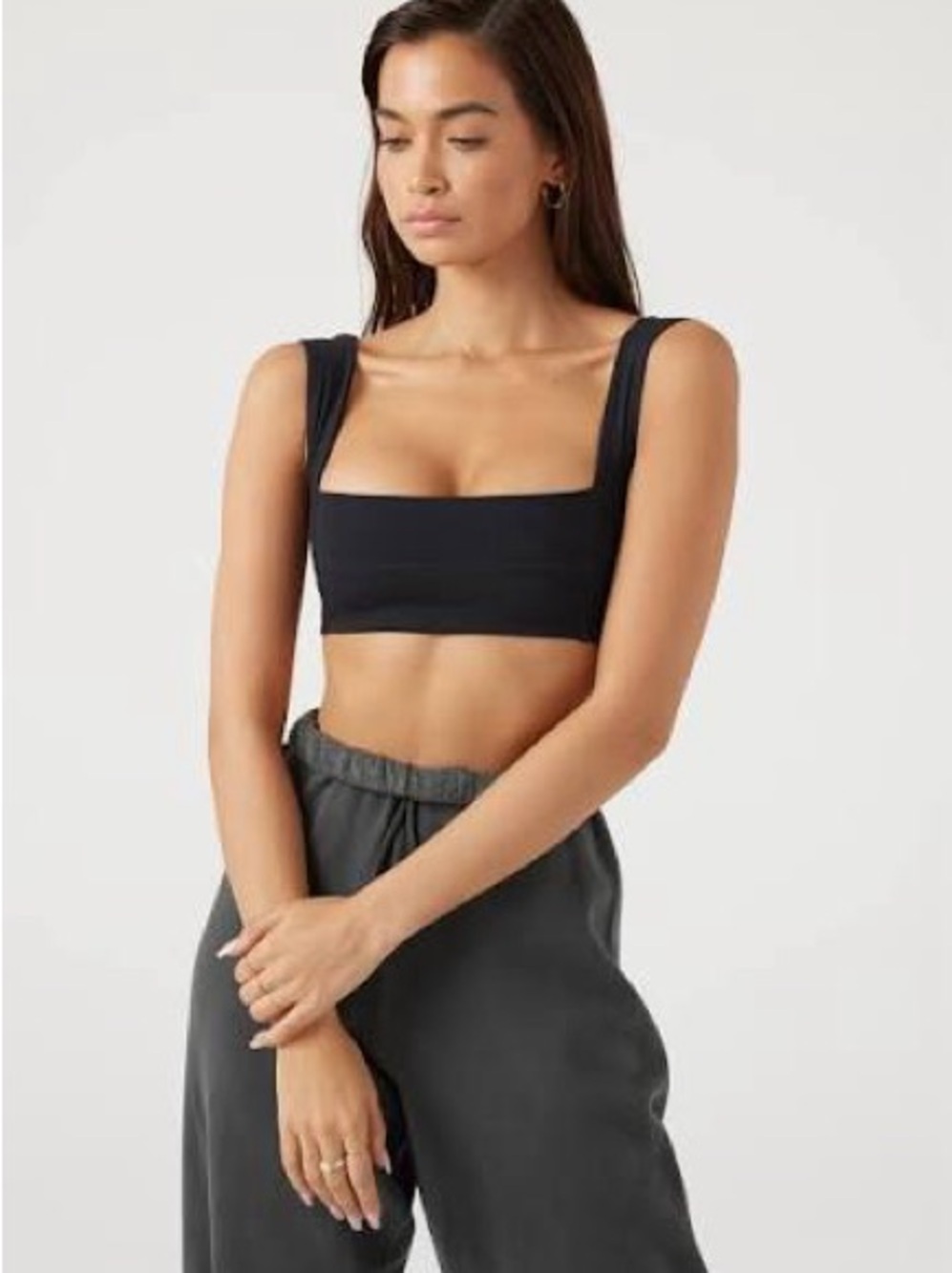 JOAH BROWN Square-Neck Bralette - Black